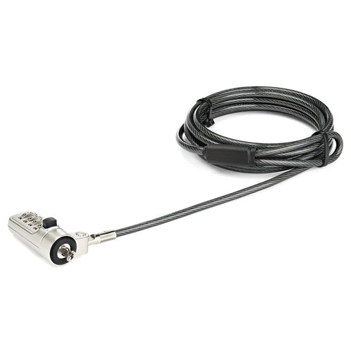 StarTech.com LTLOCKNBL 2m Laptop Kabelschloss – 4-stelliges Zahlenschloss für Laptop/Desktop Computer – Diebstahlsicheres vinylbeschichtetes Stahl-Kombinationskabelschloss – Tragbar