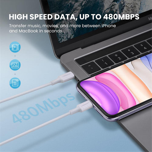 UGREEN UG-10493 USB 2.0 Lightning to USB-C Cable - White