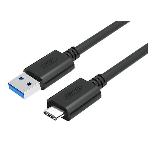 Unitek Y-C474BK - 1m USB 3.1 USB-C Male to USB-A Male Cable. Reversible USB-C Connector
