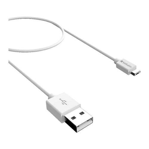 Verbatim 66579 3A USB-A to Micro-B Cable - 1m - White