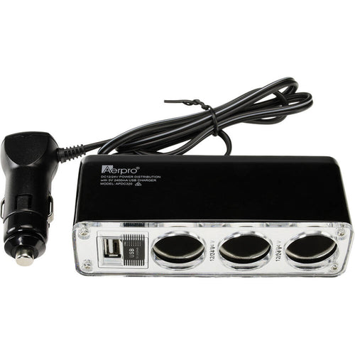 Aerpro APDC320 Triple accessory socket + USB power adaptor