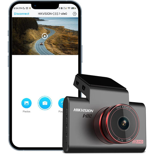 HIKVISION C6S Dashcam 4K Resolution - 3 Inch IPS Screen - Built-in Mic and Speaker - WIFI - GPS