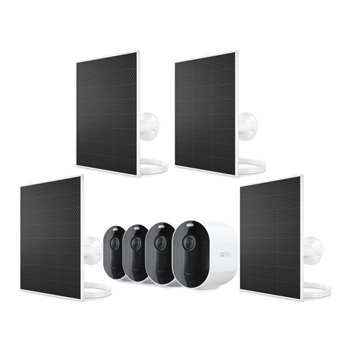 Arlo Pro 6 2K Outdoor Wire-Free Battery Camera with Solar - 4 Pack 160° Field of View / USB-C Connector / 15% Longer Battery Life than Pro 5