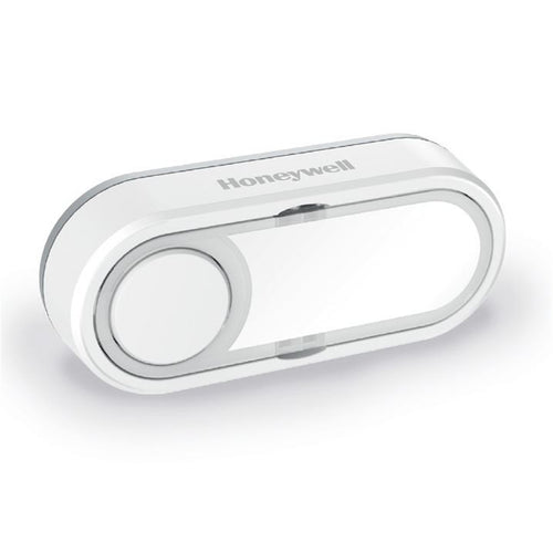 Honeywell HONDCP511A Funk-Drucktaster mit Namensschild und LED-Betätigungsleuchte. Querformat, 200m Funkreichweite, IP55, Secret Knock Funktion. Farbe Weiß.
