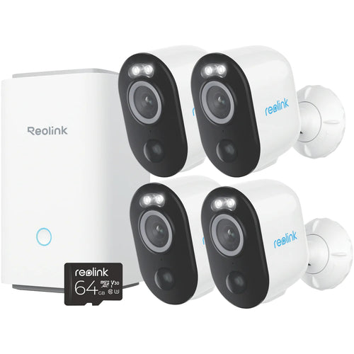 ARGUS3-PRO 4PK with HUB - Reolink 2K Battery Solar Powered Camera 5GHz 2.4GHz WiFi Range