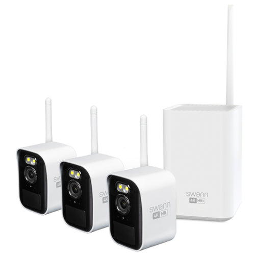 Swann MaxRanger4K Mini Wireless Security System / Base Station / 32GB / 3x MINICAM 4K Cam
