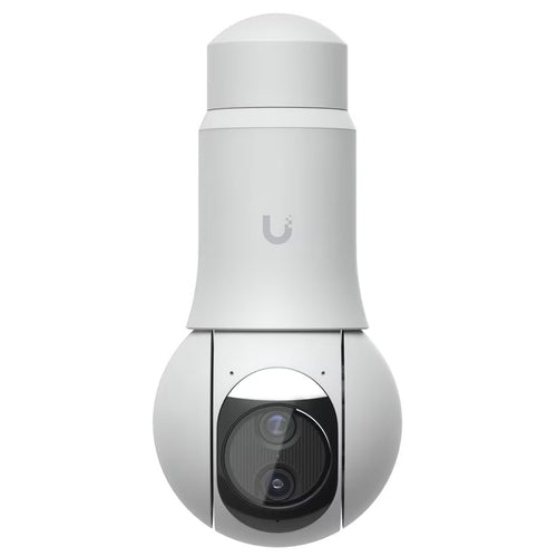 Ubiquiti UniFi Protect G6 PTZ White, All-weather, 4K dual-lens camera with 10x hybrid zoom, 1/1.8' 8MP image sensor, Multi-TOPS AI Engine, and ultra-low latency pan-tilt-zoom control for motion tracking.