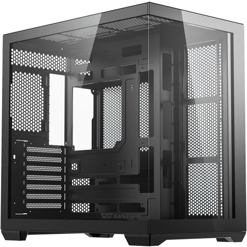 DARKFLASH C280 Dual Chamber Tempered Glass E-ATX Mid Tower Case - Black