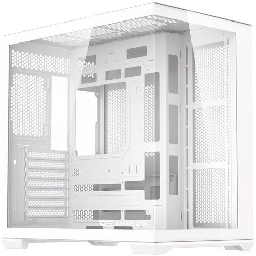 DARKFLASH C280 Dual Chamber Tempered Glass EATX Mid Tower Case - White