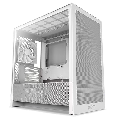 NZXT H3 Flow Tempered Glass mATX Micro Tower Gaming Case - White