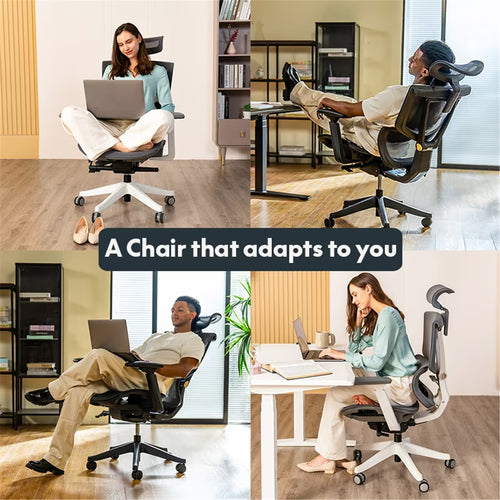 FlexiSpot C7 Mesh Premium Ergonomic WFO & WFH Office Mesh Chair - 3D Rotating Armrest, Lumbar Support, Max Weight 136kg, Recommended for Height 165-190cm
