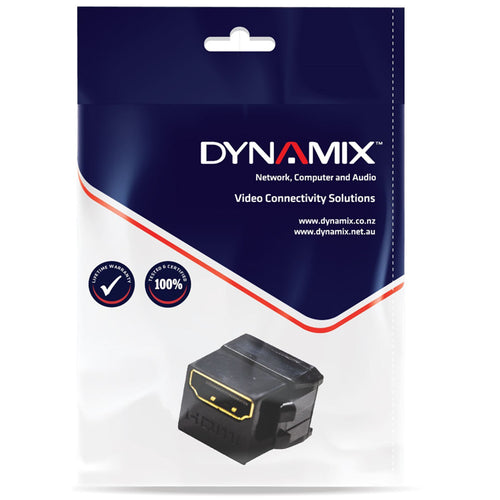 DYNAMIX FP-HDMI20BK - HDMI 2.0 Keystone-Kupplung Länge 19,2 mm vergoldet Schwarz