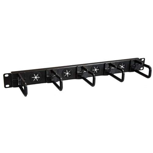 StarTech.com CABLMANAGERH 1U 19" Cable Management Organizer - D Ring Hook Network/Server Rack Cord Manager - Data Center Horizontal Wire Panel with Passthrough Holes w/Mounting HW - EIA/ECA-310-E