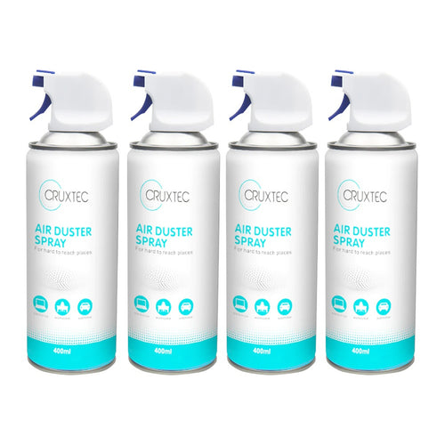 Cruxtec 4x ADS01 bundle pack Clean Range compressed Air Duster 400ML spray can with nozzle Dust-off compressed air safely and quickly blow dust, dirt and debris from even the hard to reach places