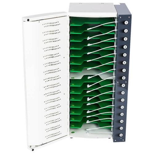 PCLocs Charging Station PCL10-10161 16 Charging Station White, Putnam Charge, Store and Secure 16 iPad or Tablet Devices
