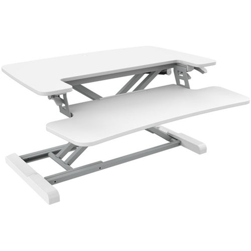 FlexiSpot Eco Ergonomic Deskalator Workstation - White - Work Surface 880x415mm Removable Keyboard Tray Size 880x308mm - Height Adjustable 120-500mm -Stroke 380mm - Load Capacity 15kg