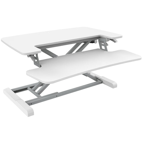 FlexiSpot Eco Ergonomic Deskalator Workstation, - White Work Surface 720x415mm, Removable Keyboard Tray Size 720x308mm, Height Adjustable 120-500mm, Stroke 380mm, Load Capacity 15kg, White / 5 Years Warranty