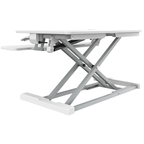 FlexiSpot Eco Ergonomic Deskalator Workstation, - White Work Surface 720x415mm, Removable Keyboard Tray Size 720x308mm, Height Adjustable 120-500mm, Stroke 380mm, Load Capacity 15kg, White / 5 Years Warranty