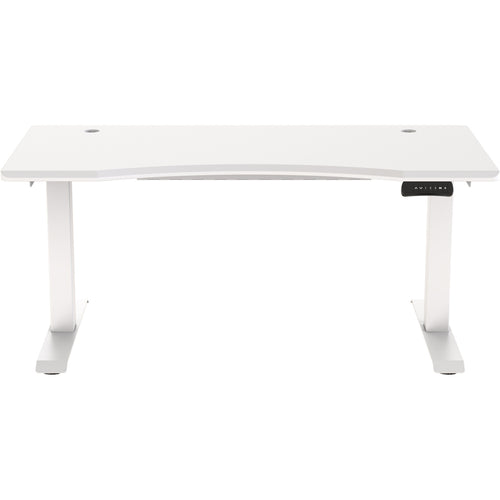 FlexiSpot E7 Premium Ergonomic Office Standing Desk WFH - 1400x700x25mm - White Curve MDF Tabletop - Dual Motors - 3 Stage Height Range 580-1230mm - Programmable Height Memory Control - Weight Capacity 125kg