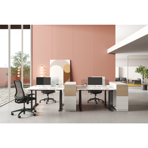 FlexiSpot E8 Premium Height Adjustable WFO & WFH Standing Desk - 1800x800mm - White Chipboard Desktop - Black Oval Column Frame - Dual Motors 3-Stages - Height Range 600-1250mm - Weight Capacity 125kg, Speed 38mm/s