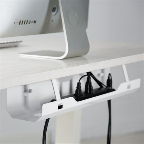 KONIC Under Desk Cable Management Tray - White - Dimensions 600x135x108mm, Fits For Flexispot & Loctek Standing Desk