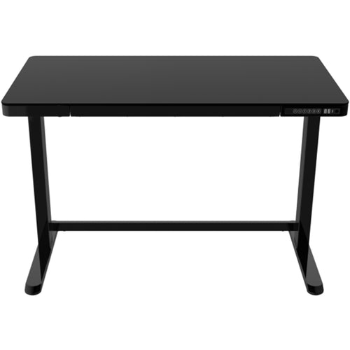 Loctek Home & Office All-in-One Standing Desk Tempered Glass Black Tabletop Size 1200*600mm - Height Memory Control Panel - 2 USB-A & 1 USB-C Charging Port - Anti Collision System & Child Safety Lock - Pull-out Drawer - 3 Years Warranty