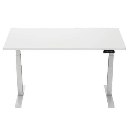 Loctek Ergonomic Premium Office Standing Desk - 1400x700x25mm - Dual Motor - 3 Stage Height Range 580-1230mm - Programmable Height Memory Control - Anti-Collision Function - Weight Capacity 160kg - White Table Top With White Base Frame