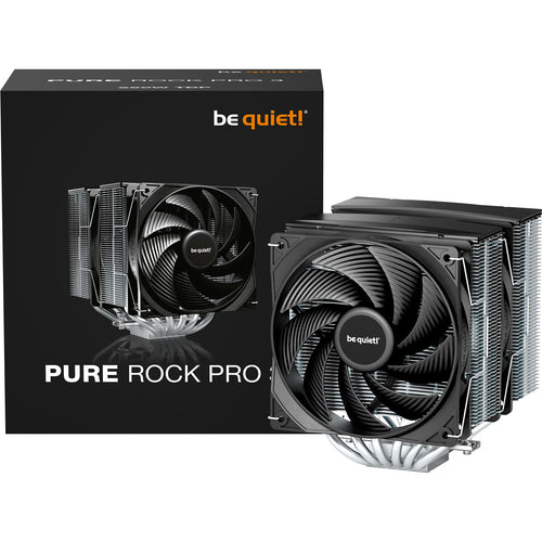 be quiet Pure Rock Pro 3 Silver CPU Cooler 2 x 120mm PWM Fan, Twin Tower, 6 Heat Pipe Support Intel LGA 1851 /1700 / 1200 / 115X , AMD AM5 / AM4,