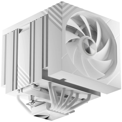 TRYX TURRIS T620 CPU Dual Tower Air Cooler White with 5 inch Display, 6 Heatpipes, 120mm Fans for Intel LGA 1851/1700, AMD AM5/AM4