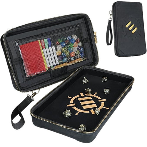 ENTTCET100BKEW - Enhance Tabletop RPG Dice Organizer Case & XL Rolling Tray - Black