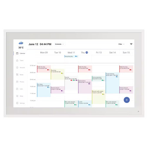 FotoStream 15.6" WIFI Digital Calendar Photo Clear Frame Chore Chart IPS TOUCH SCREEN- wall mount included- 32GB Build In Memory - Dinner planning, Sleep mode, share access, Smart e-calendar App Support - Android & IOS Support - 2.4G HZ