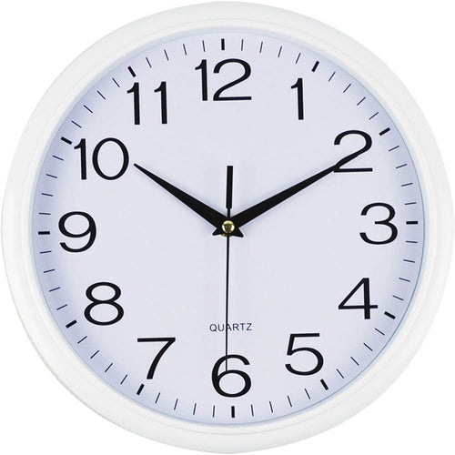 I391W - Italplast Quartz Wall Clock 30cm White, White Trim