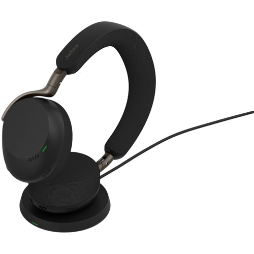 Jabra Evolve3 75 Foldable Bluetooth On-Ear AI-Powered ANC Headset with Charging Stand - Teams Certified
