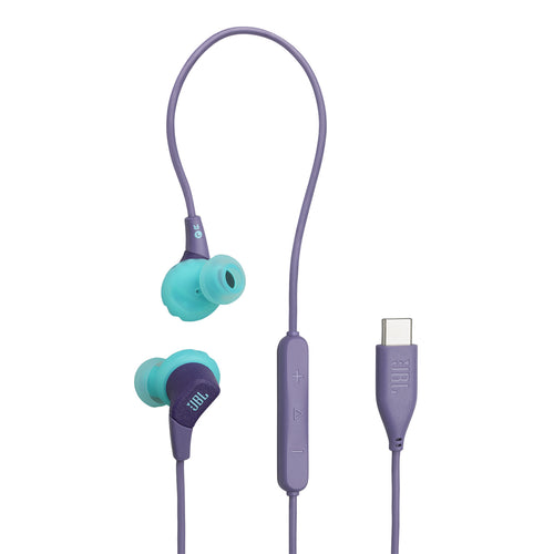 JBL Endurance Run 3C USB-C Wired In-Ear Sports Headphones - Purple