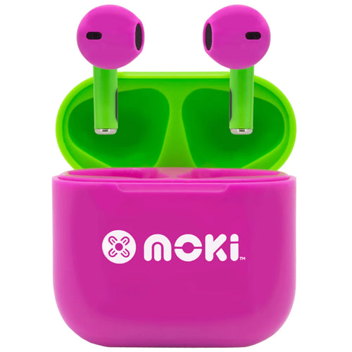 Moki MokiPods Mini True Wireless In-Ear Headphones for Kids - Pink Green