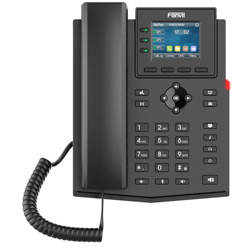 Fanvil X303W Cost effective 2.4" 320x240 colour screen Wi-Fi phone, 4 SIP lines, 6 party conferencing, HD audio, 2.4 & 5GHz, PoE (optional PSU sold separately)