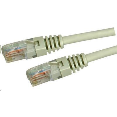 Dynamix 0.5m Cat5e Beige UTP Patch Lead (T568A Specification) 100MHz 24AWG Slimline Moulding & Latch Down Plug with RJ45 Unshielded Gold Plated Connectors.