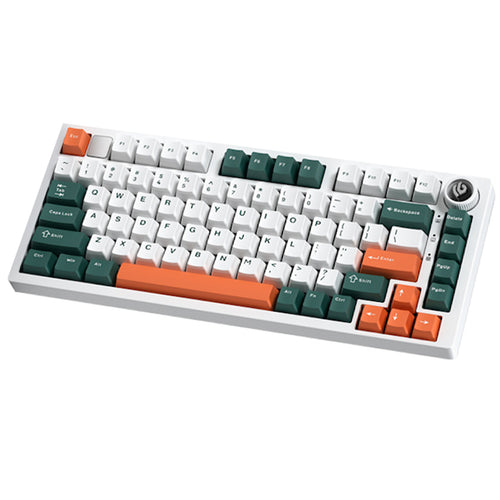 LEOBOG Hi75c Wired Mechanical Gaming Keyboard - White Orange Green