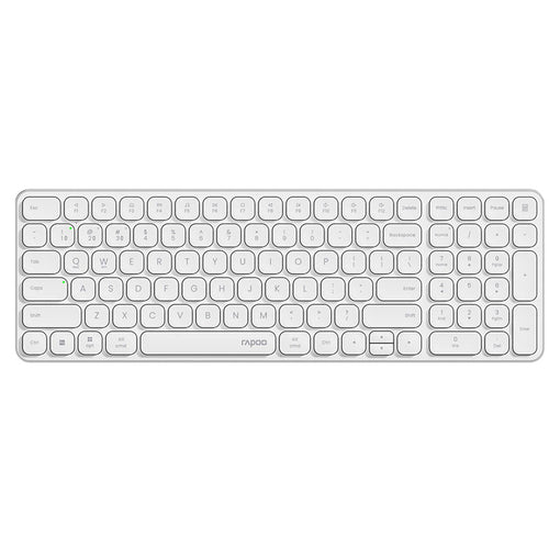 Rapoo E9350L Wireless Multi-mode Ultra-slim 99 Key Keyboard with Bluetooth and 2.4g White