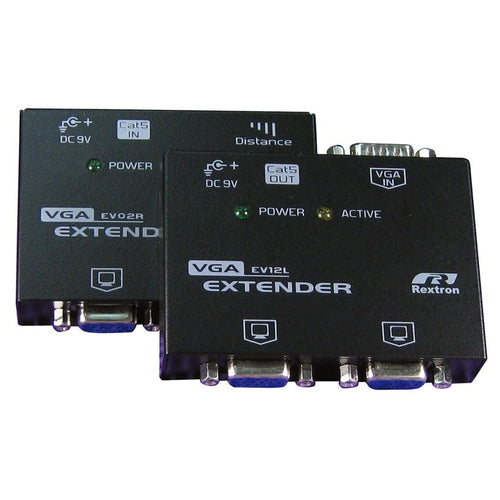 REXTRON EV214-BK - Video Extender. Ermöglicht die Verlängerung eines VGA-Signals auf bis zu 150m über Cat5 UTP Kabel