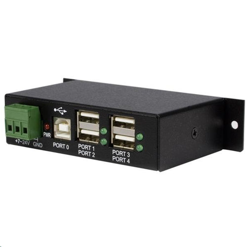 StarTech.com ST4200USBM 4-Port USB 2.0 Hub - Metal Industrial USB-A Hub - Din Rail, Wall or Desk Mountable USB Data Hub - TAA Compliant USB Expander Hub