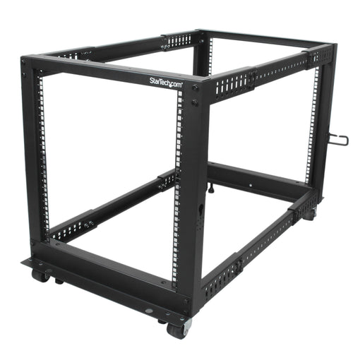 StarTech.com 4POSTRACK12U 12U 19" Open Frame Server Rack - 4 Post Adjustable Depth 56-102cm Mobile - Free Standing Rolling Network/Computer Equipment Data Rack - Dell PowerEdge HP ProLiant ThinkServer