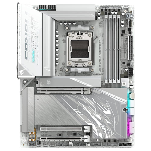 Gigabyte X870E AORUS ELITE X3D ICE ATX Motherboard For AMD Socket AM5 - X870E Chipset Supports AMD Ryzen 9000 / 8000 / 7000 Series Processor - PCIe 5.0