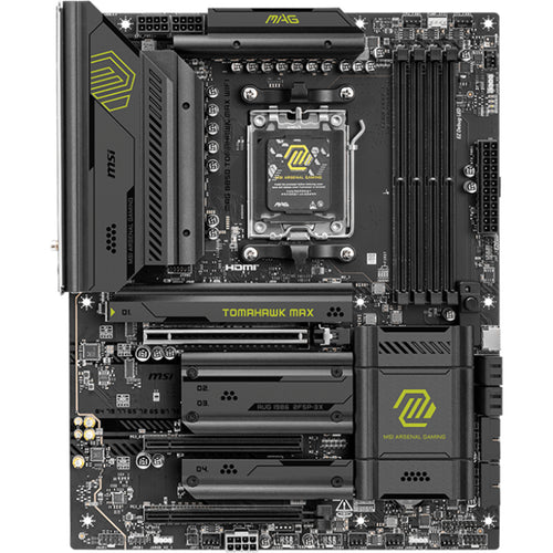 MSI MAG B850 TOMAHAWK MAX WIFI ATX Motherboard For AMD Socket AM5 - B850 Chipset, Supports AMD Ryzen 9000 / 8000 / 7000 Series Processor, PCIE 5.0, 4xM.2, 4x DDR5, 2x Internal USB 2.0 Header, 2x Internal USB 3.2 Header, 1x Internal Type C H