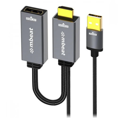 mbeat MB-XAD-HDDPU Tough Link HDMI to DisplayPort Adapter with USB Power