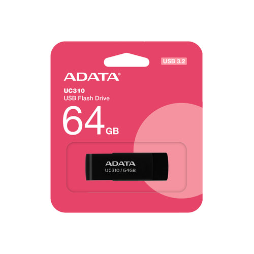 ADATA UC310 Swivel USB3.2 Flash Drive - 64GB - Black