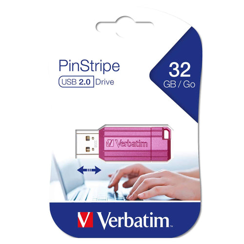 Verbatim Store'n'Go Pinstripe USB 2.0 Drive 32GB - Pink