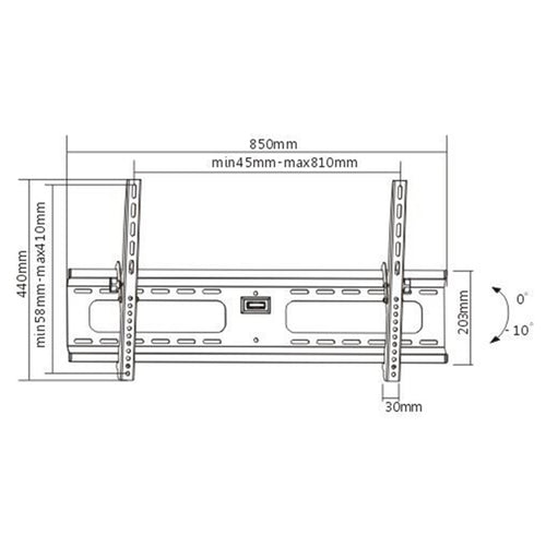 Bracom PLB-43 Slim Heavy-duty Tilting Curved & Flat Panel TV Wall Mount For most 37"-70" curved & flat panel TVs