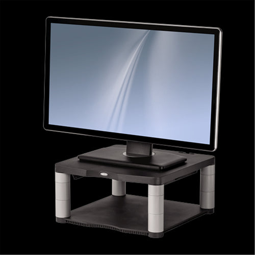 Fellowes 9169401 Premium Monitor Riser GRAPHITE, High impact plastic base supports up to 36kg - Raises monitor to most comfortable viewing height - Attractive graphite colour CRC91694