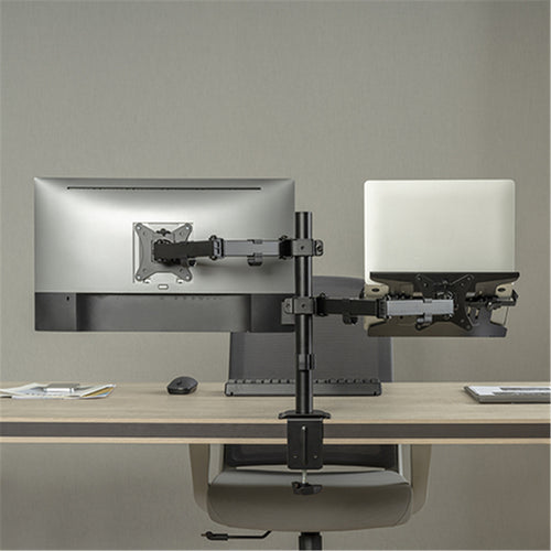 KONIC 17"-32" Eco Monitor Stand With Laptop Tray - Steel Articulating Arm - Weight Capacity 2-9kg - VESA 100x100 75x75